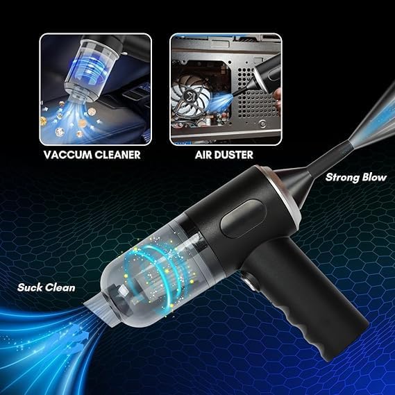 3 in 1 Portable Cordless Vacuum Cleaner for Car & Home, Rechargeable Mini Handheld Vacuum
